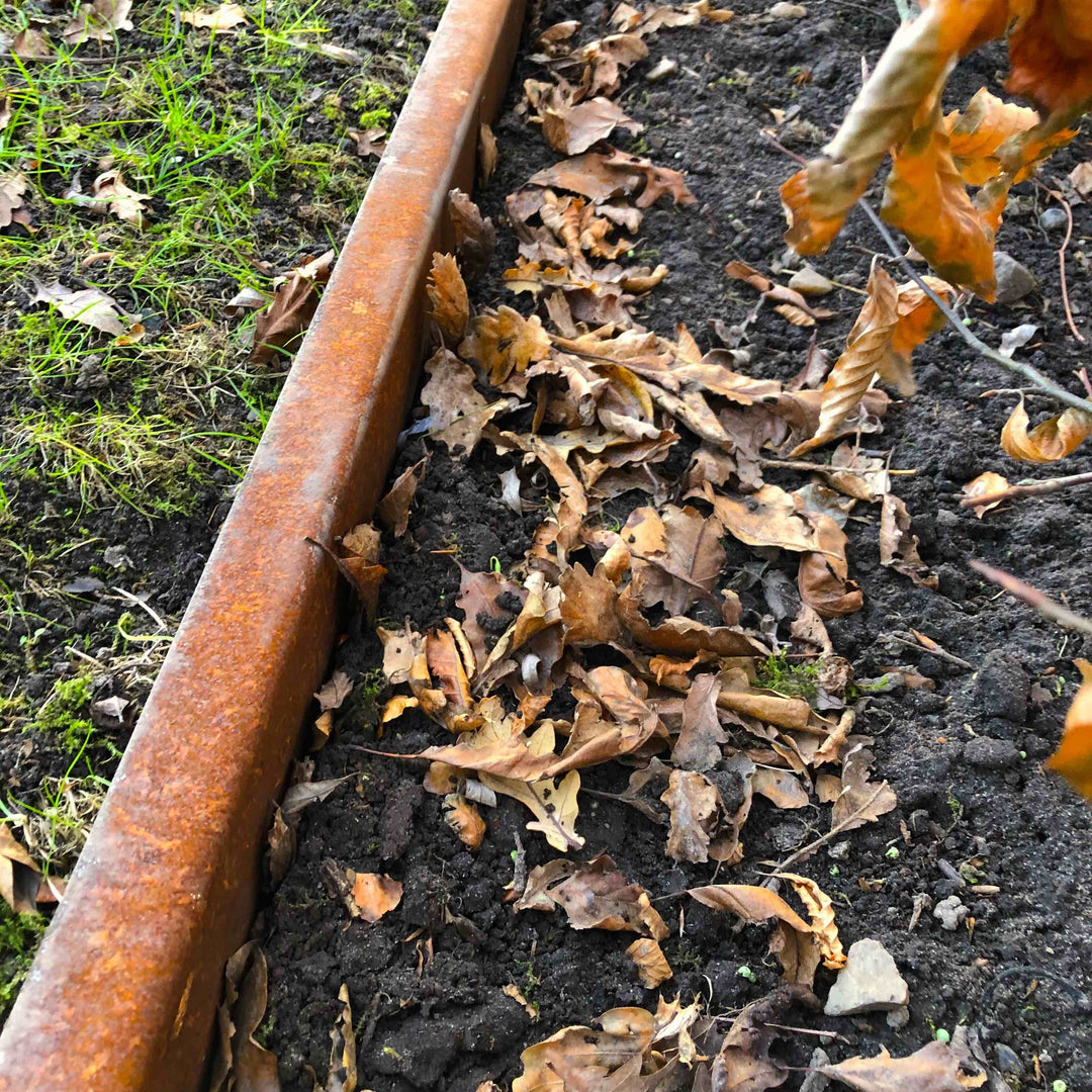 Spesialmål: Bøyd bedkant 3 mm cortenstål