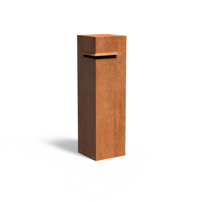 Postkasse i cortenstål, hjørnemodell