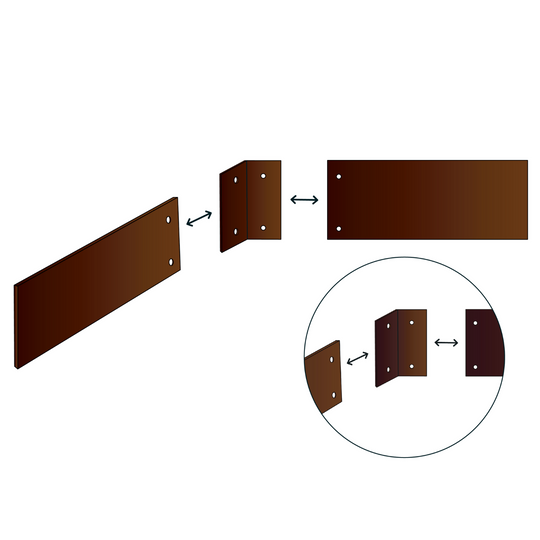 Hjørne for bedkant med bøyd kant