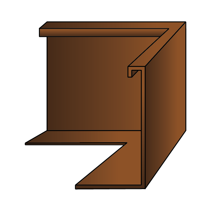 Utvendig hjørne for støttemur i cortenstål