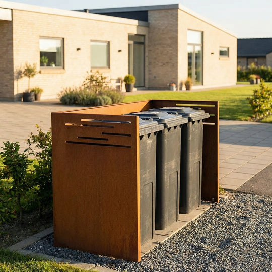 Søppelkasseskjuler cortenstål  - designmodell