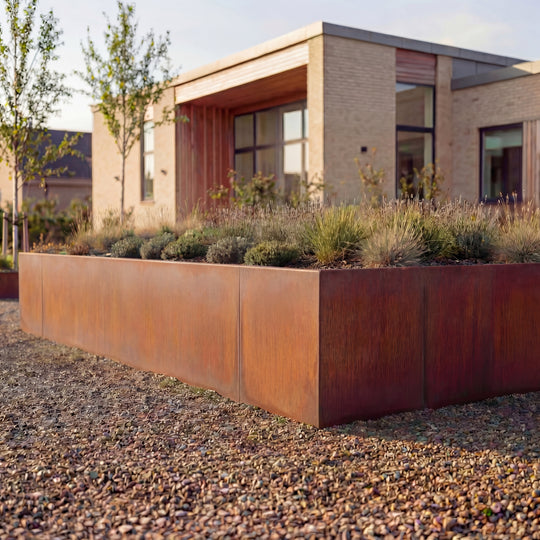 Utvendig hjørne for støttemur i cortenstål