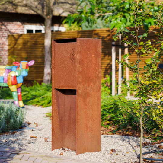 Cortenstål postkasse, design modell