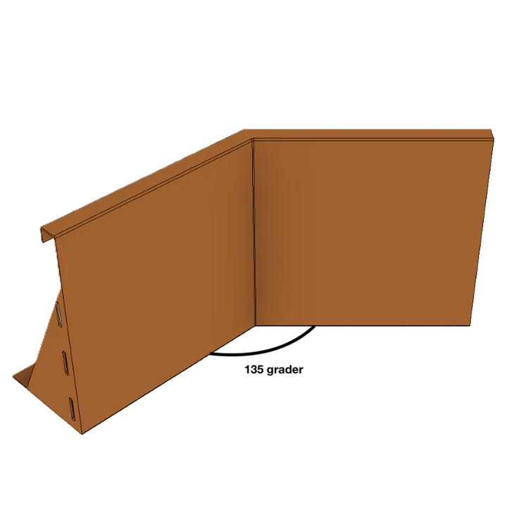 Innvendig hjørne for støttemur i cortenstål