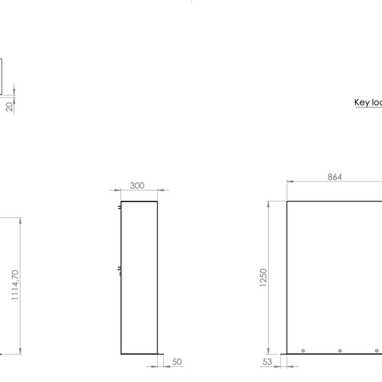 Cortenstål postkasse, brev og pakke, stor modell
