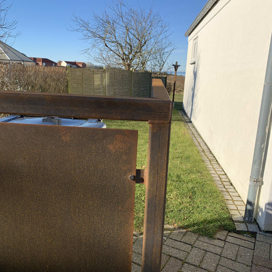 Søppelkasseskjuler i cortenstål - kraftig modell