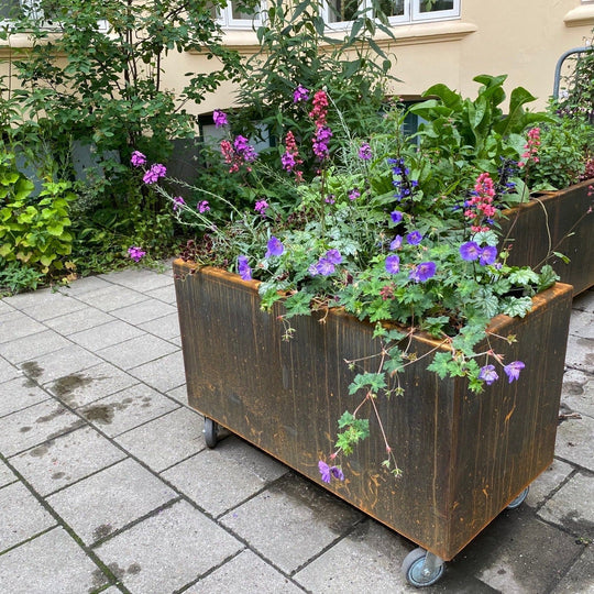 Plantekasse med hjul