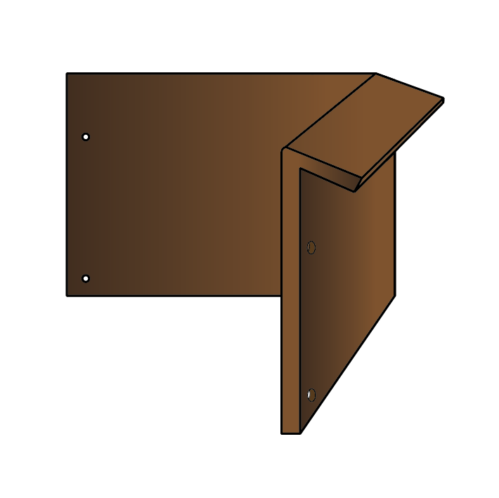 Hjørne for bedkant med utvendig skrå kant